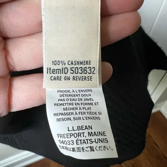LL Bean Classic Open Cardigan Pocket Black Long  Cashmere Capsule Wardrobe XS
