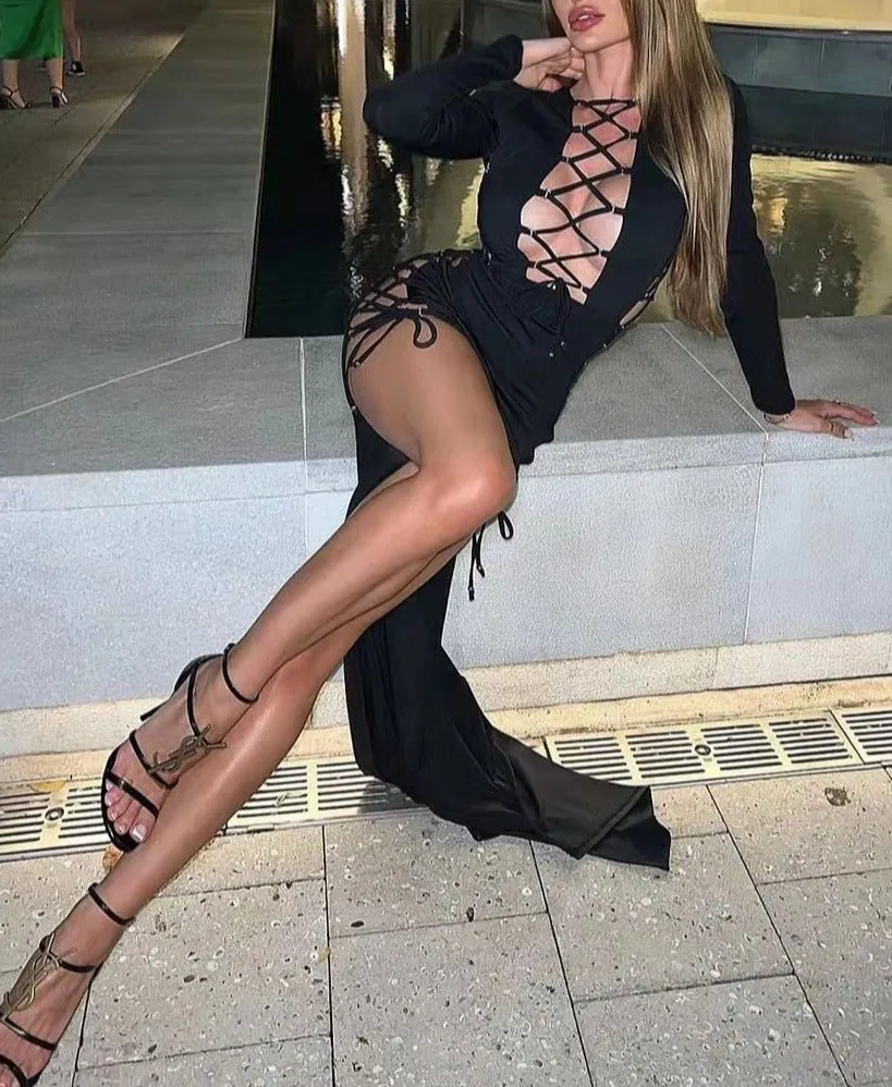 Long Sleeve Tight Celebrity Party Dress
