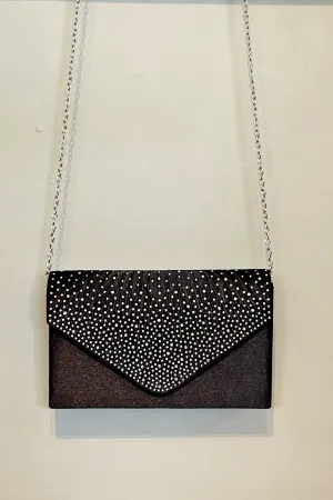 LOST   FOUND CASINO DIAMANTE CLUTCH BLACK