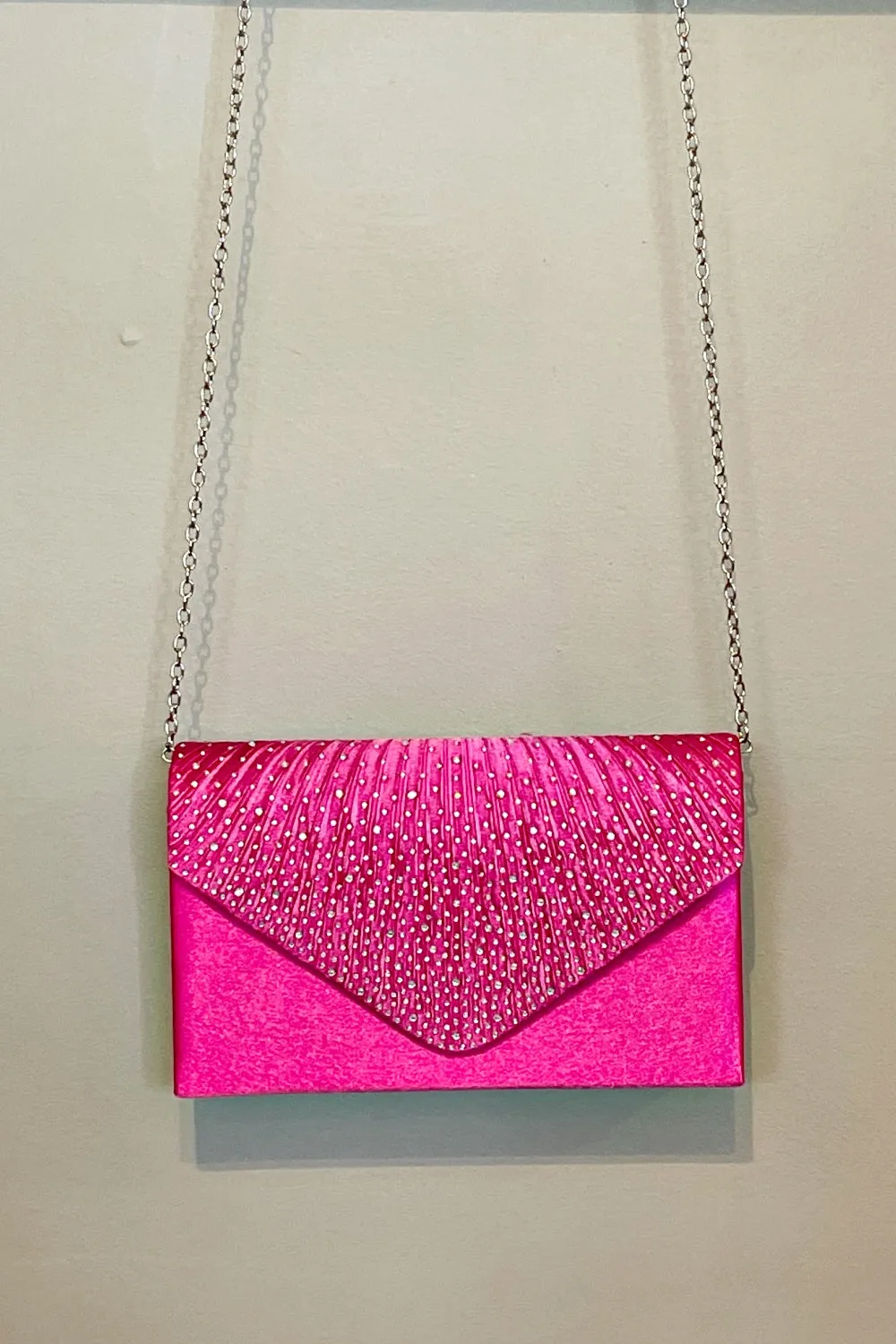 LOST   FOUND CASINO DIAMANTE CLUTCH PINK