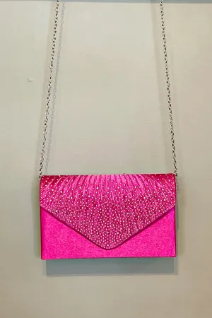 LOST   FOUND CASINO DIAMANTE CLUTCH PINK