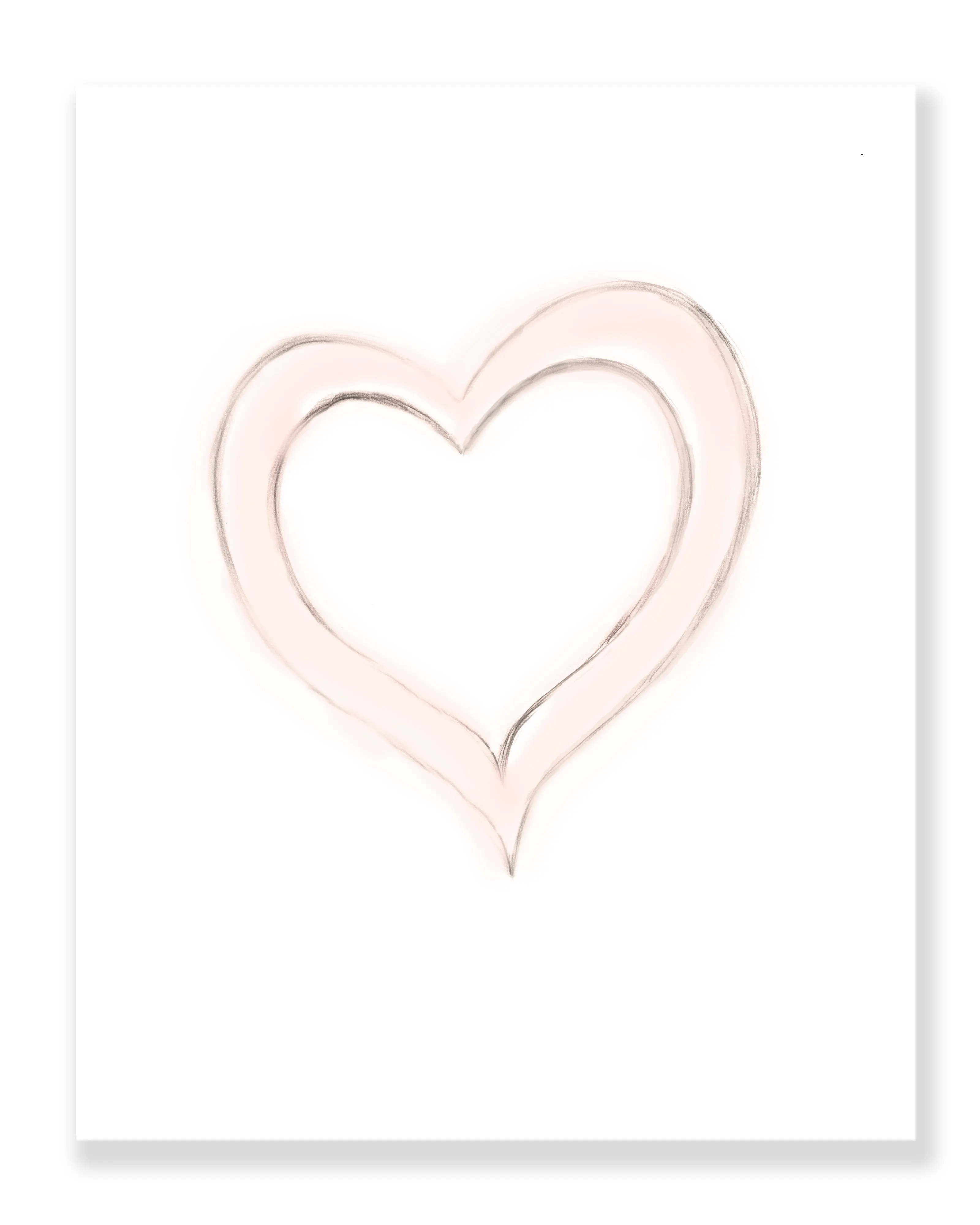 Love Heart Nursery Print in Sweet Blush