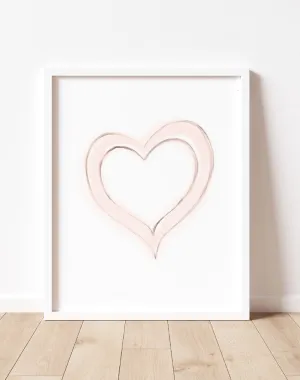 Love Heart Nursery Print in Sweet Blush