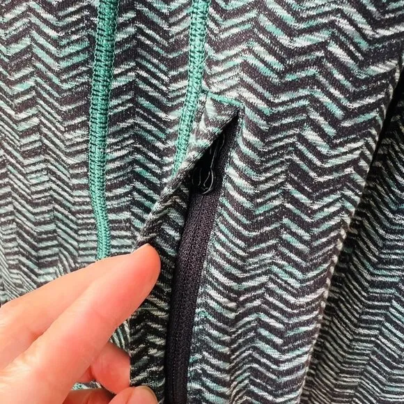 Lululemon Daily Practice Jacket, Irregular Spacebone green/black, Size 4