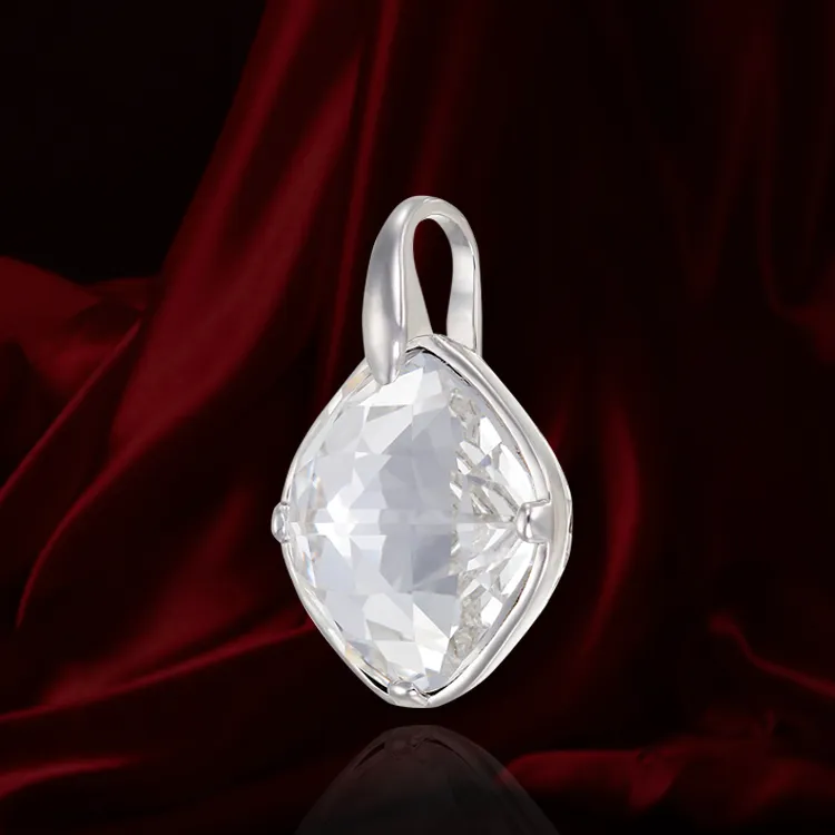Luminous Deco Influenced White Crystal Pendant