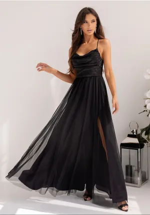 Luxurious sequin fabric evening dress