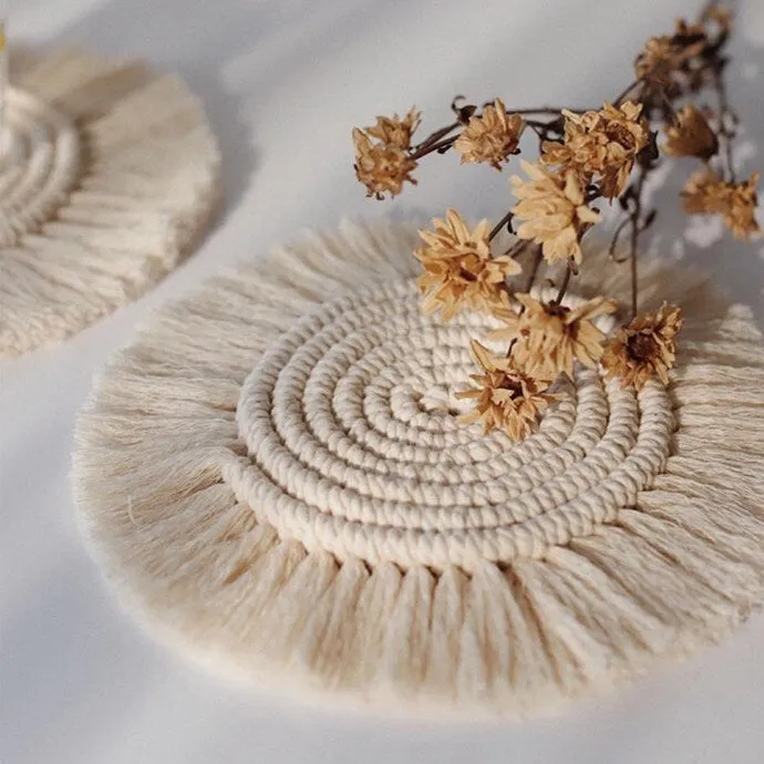 Macrame Bohemian Coasters  | set of 2