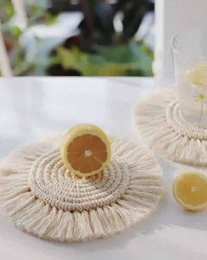 Macrame Bohemian Coasters  | set of 2