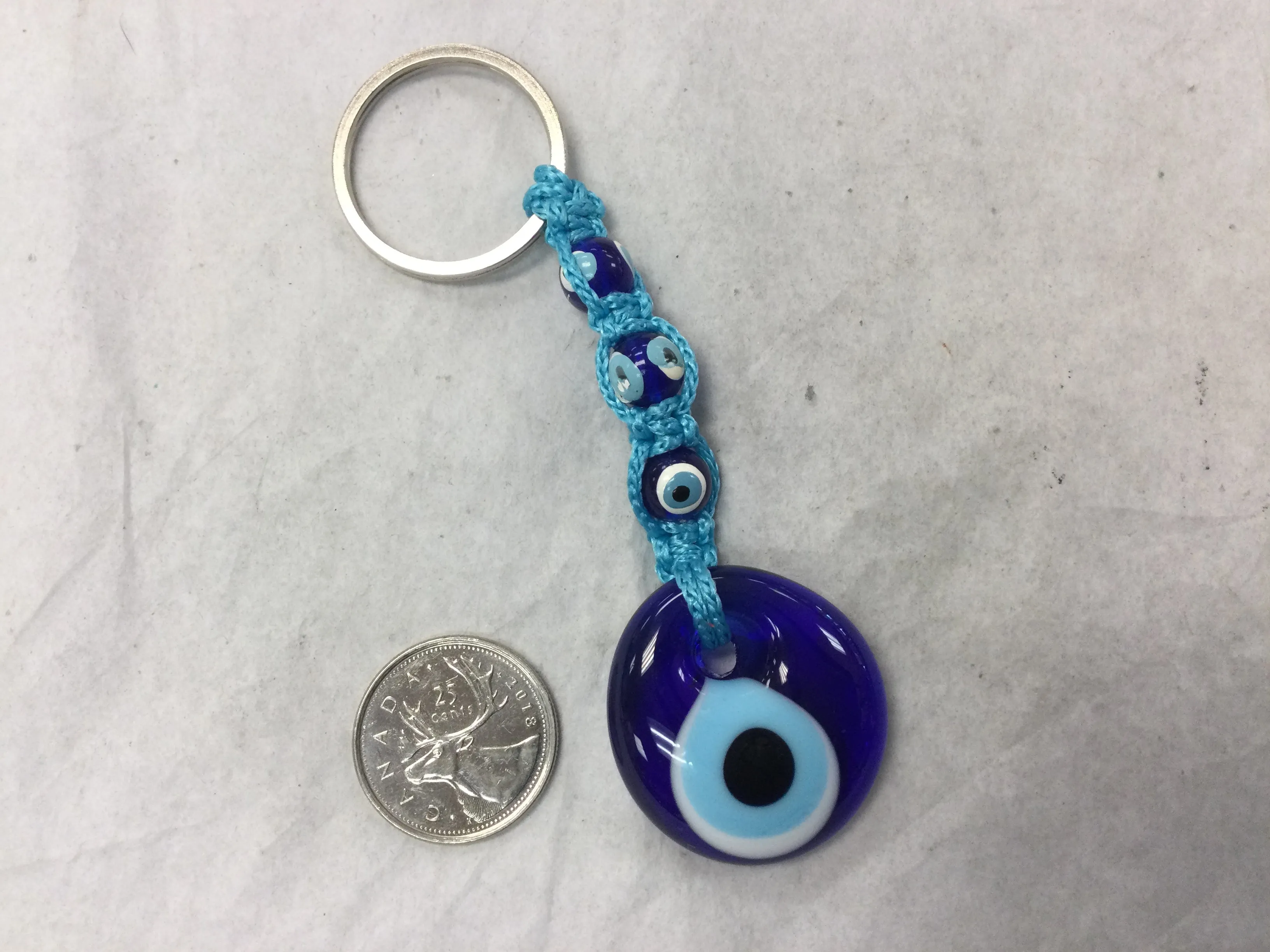 Macrame Evil Eye Keychain