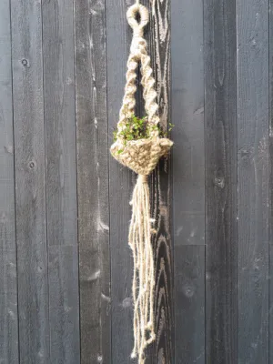 macrame natural hanging planter - Kkibo