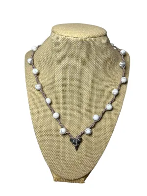 Macrame Necklace: Shark Tooth Howlite