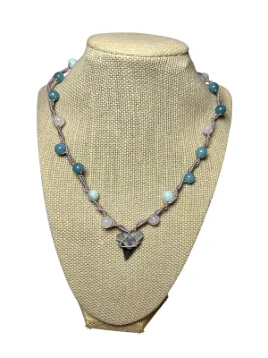Macrame Necklace: Shark Tooth Stones