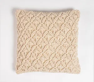 Macrame Square Cushion Cover | Diamond