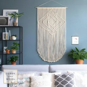 Macrame Wall Tapestry - Fiber Art piece - "IDA"