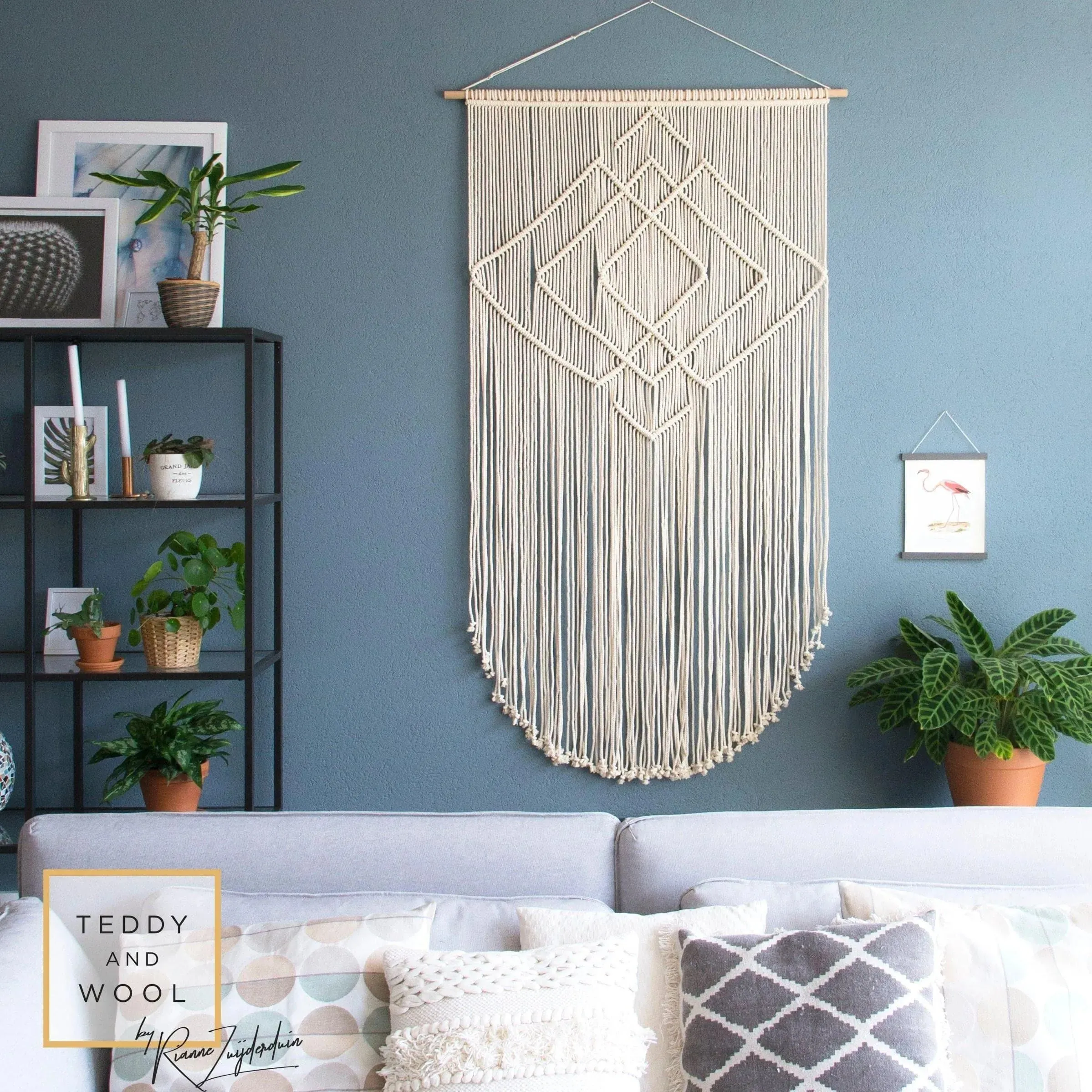 Macrame Wall Tapestry - Fiber Art piece - "IDA"