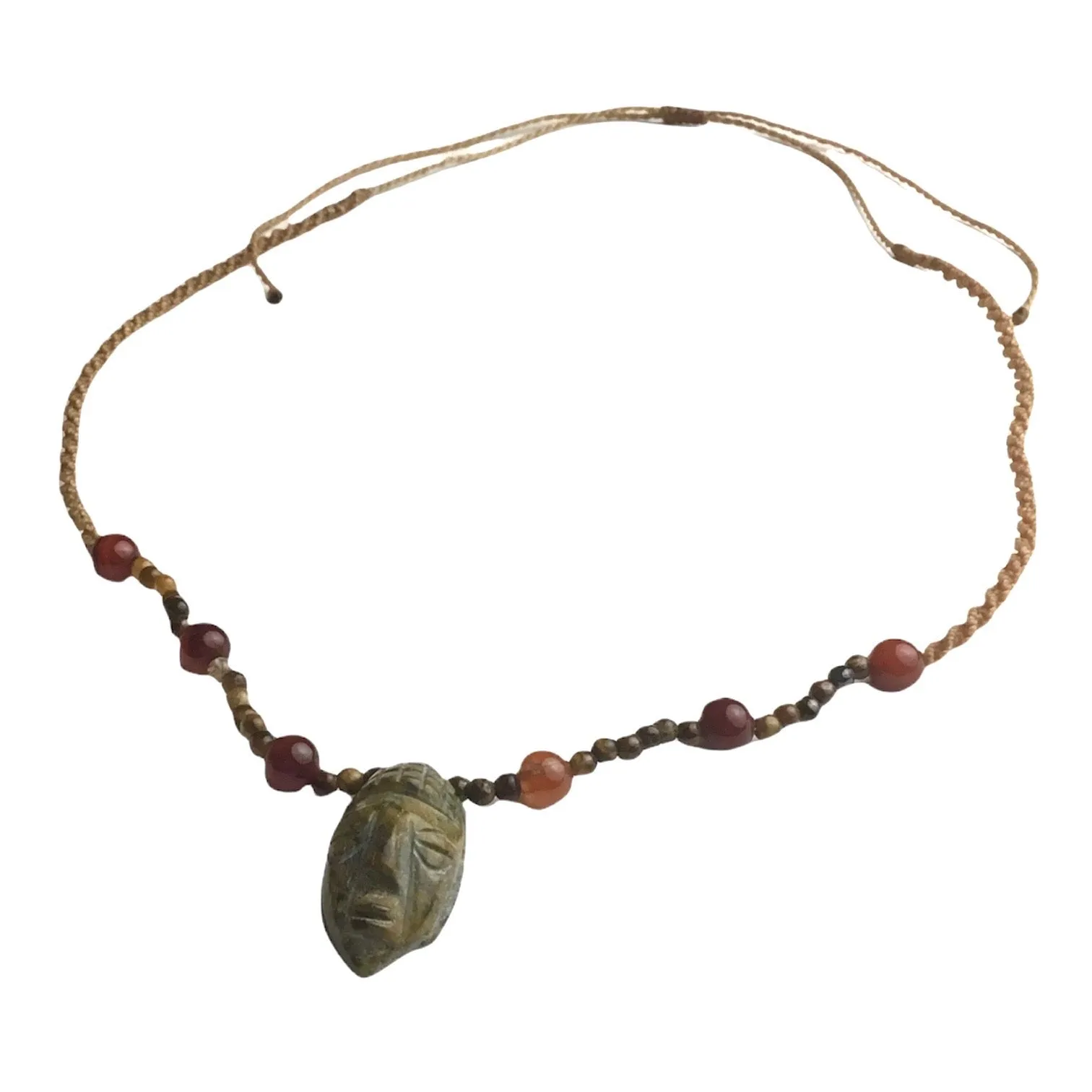 Marble Mayan Figure Necklace