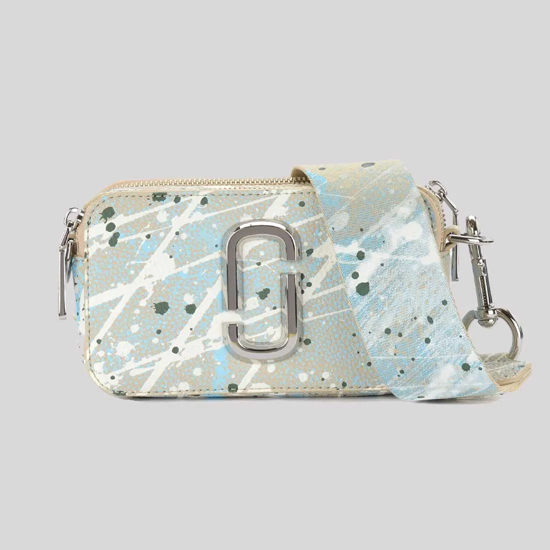 MARC JACOBS The Splatter Snapshot Shoulder Bag Brown Rice Multi RB-H153L01SP22