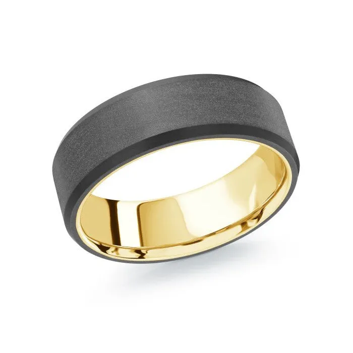 Mardini Carbon Fiber and 14K Gold Mens Band