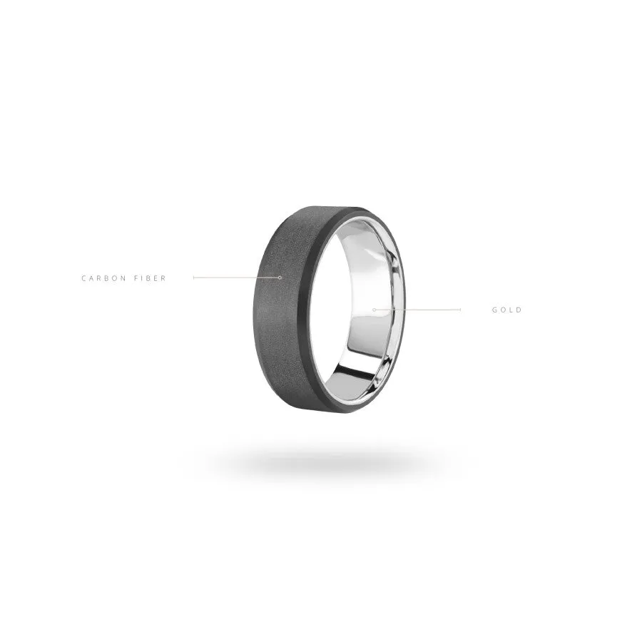 Mardini Carbon Fiber and 14K Gold Mens Band