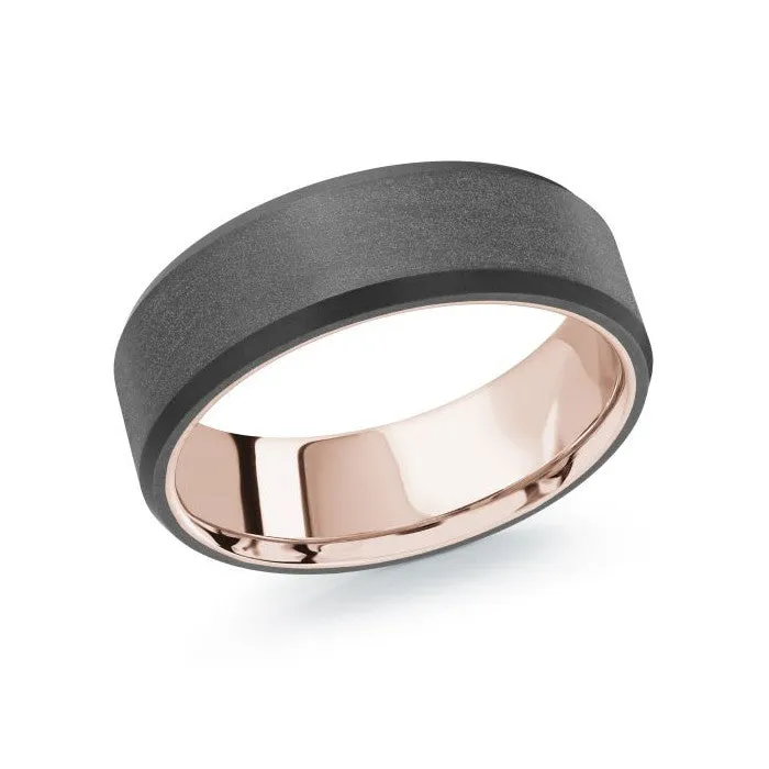 Mardini Carbon Fiber and 14K Gold Mens Band