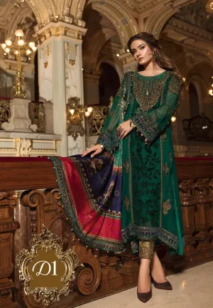 Maria B. Wedding Collection - Emerald Green Colored with Accents and Embroidery