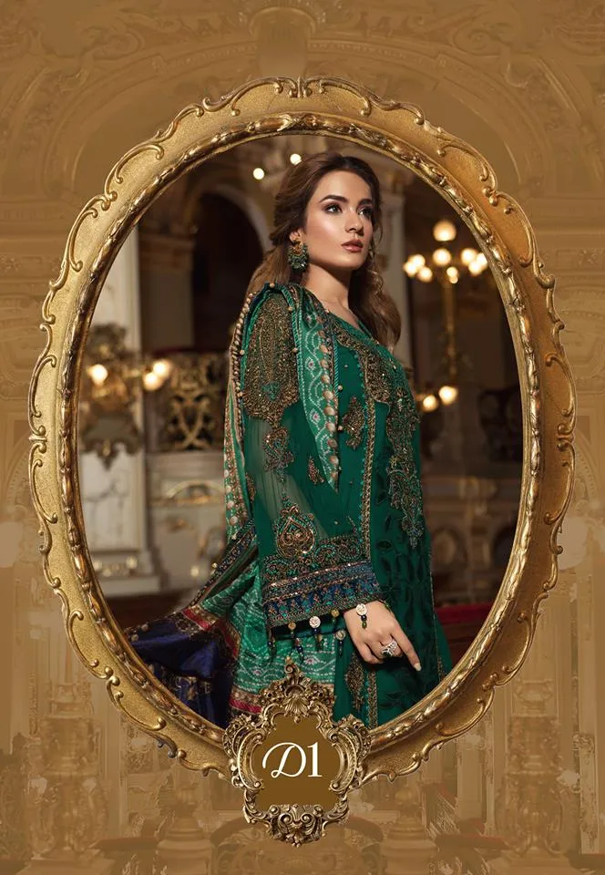 Maria B. Wedding Collection - Emerald Green Colored with Accents and Embroidery