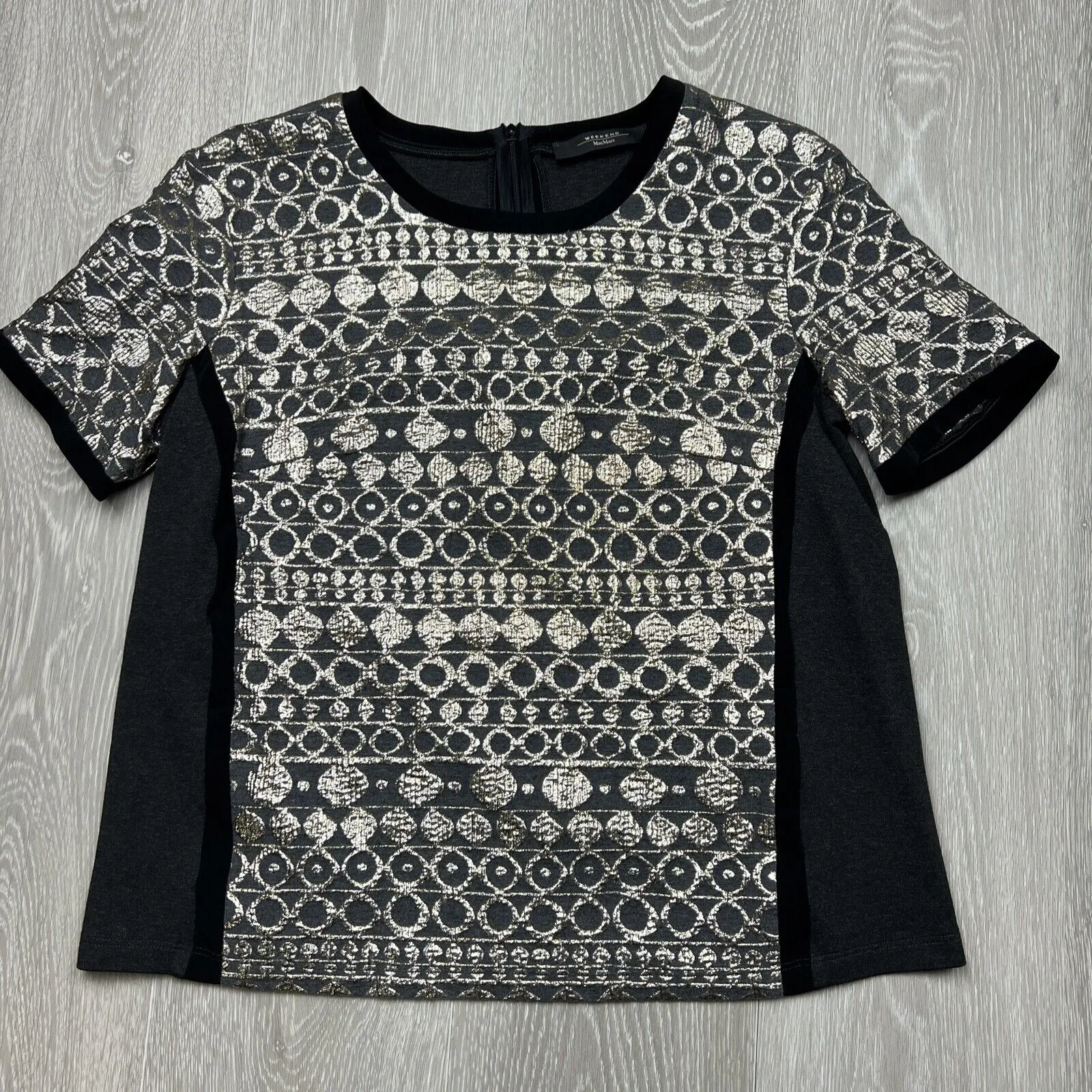 Max Mara Weekend Womens Metallic Evening Top Size Small