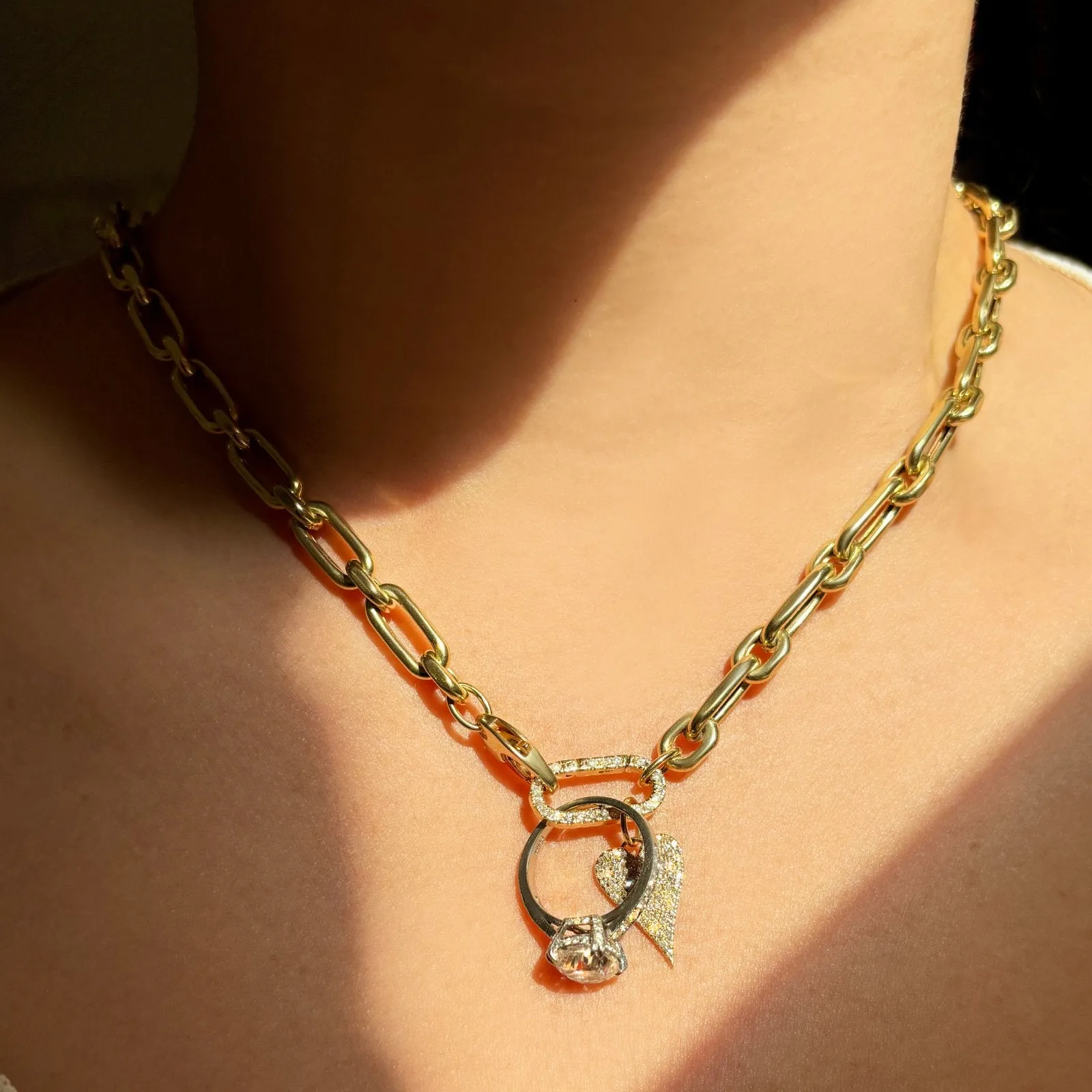 Medium Pavé Face Charm Lock