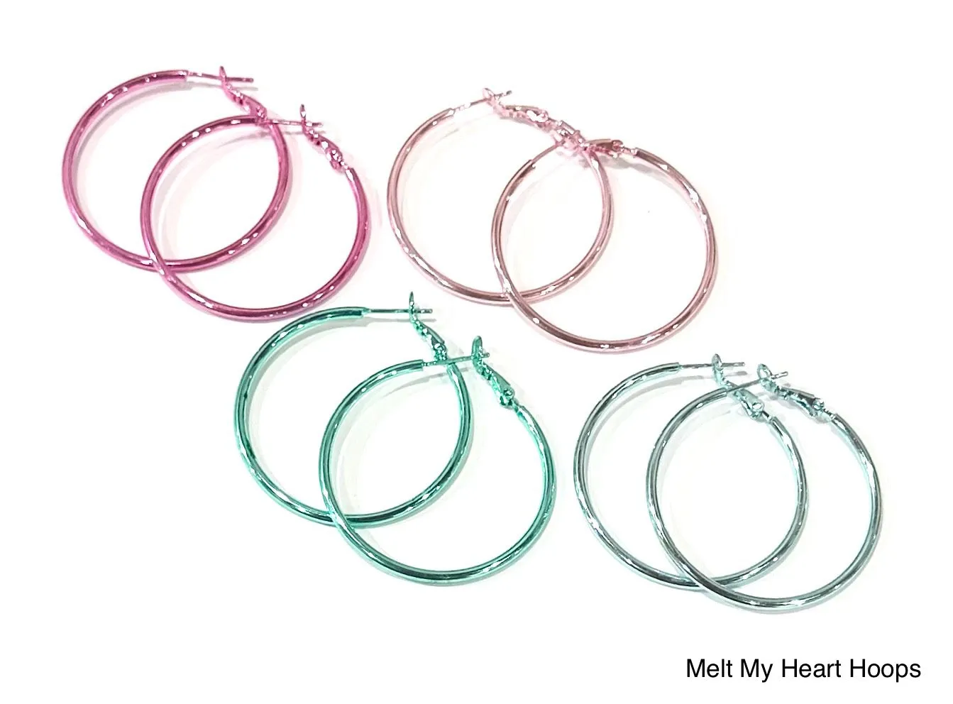 Melt My Heart Hoops - BB Pink/Blushing/Mint/Baby Blue by B.B. Lila