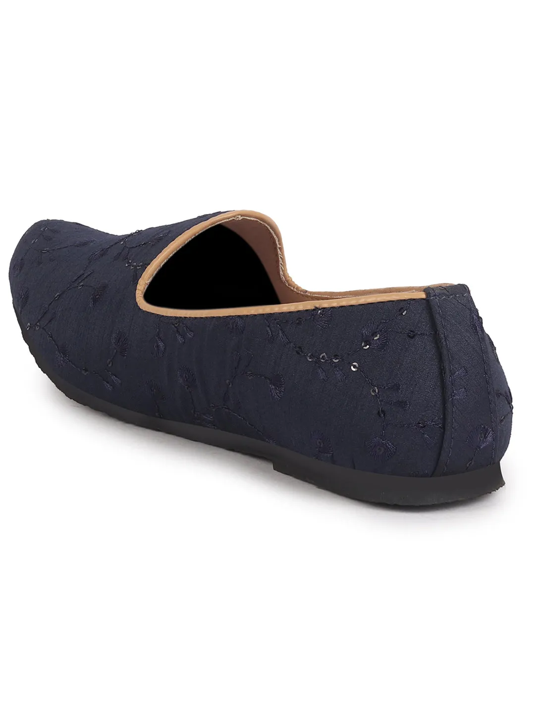 Men Blue Festive Embroidered Ethnic Slip On Juttis and Mojaris for Wedding|9 Colors|1-14UK Small Plus Sizes|Traditional Kurtas & Sherwani Shoe