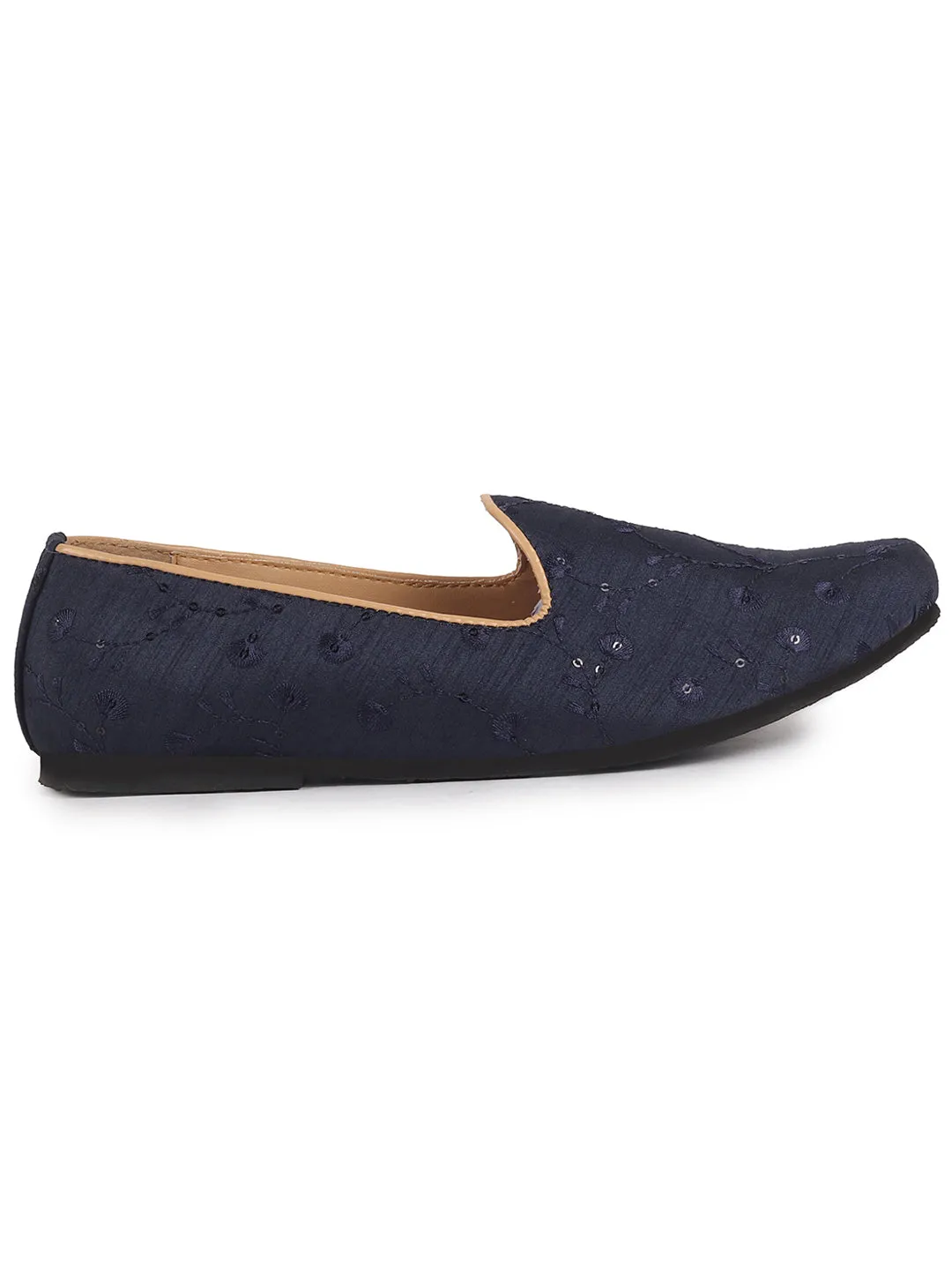 Men Blue Festive Embroidered Ethnic Slip On Juttis and Mojaris for Wedding|9 Colors|1-14UK Small Plus Sizes|Traditional Kurtas & Sherwani Shoe