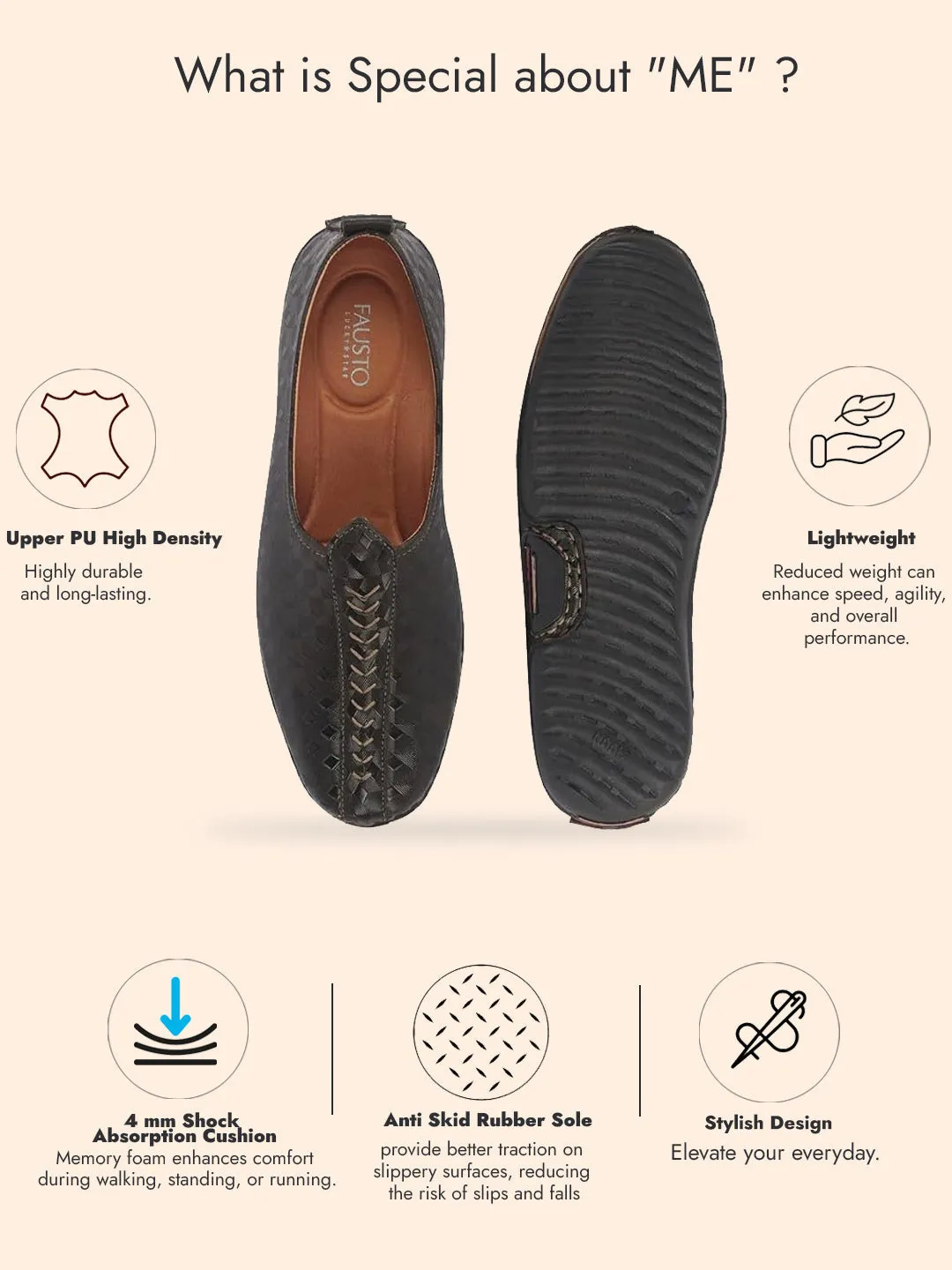 Men Brown Textured Print Ethnic Slip On Juttis and Mojaris for Wedding|Festive Slip-On|Traditional Sherwani Shoes