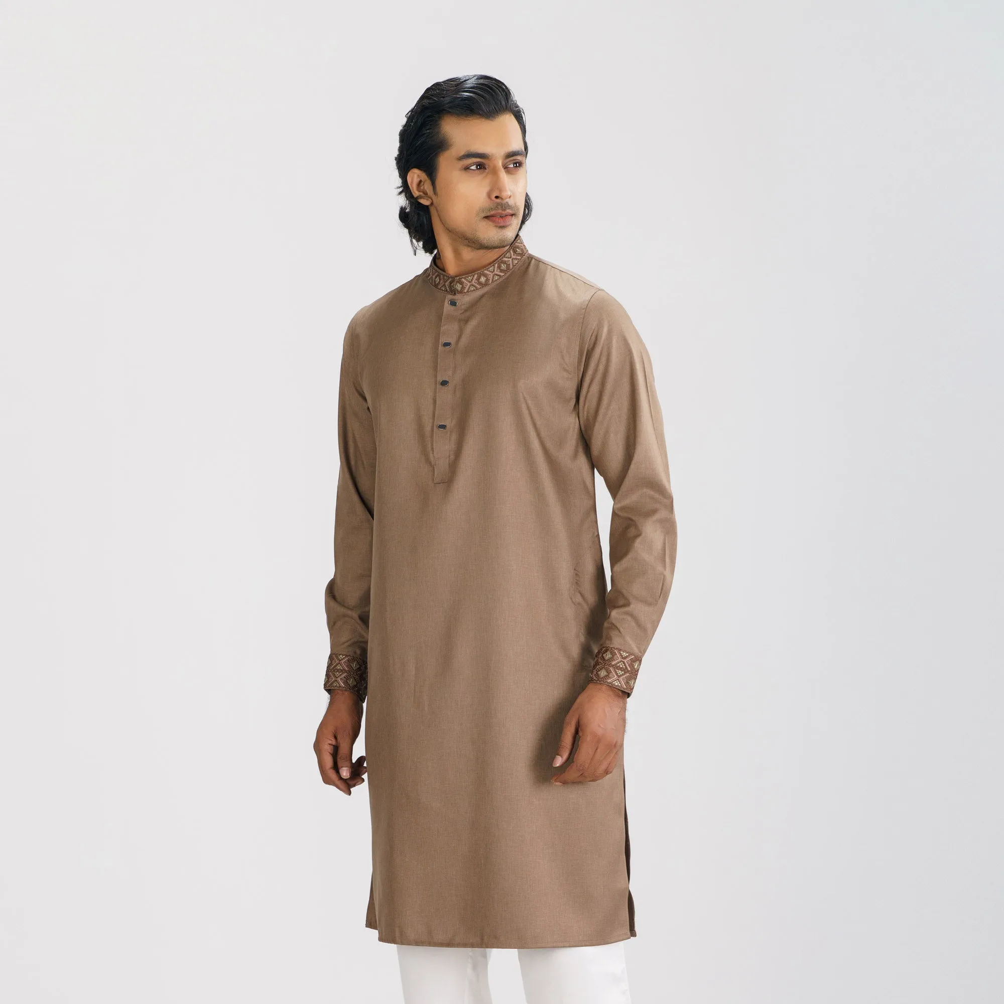 Mens Dark Ash Premium Panjabi