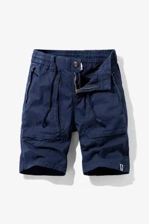 Mens Drawstring Waist Button and Zipper Closure Cargo Shorts