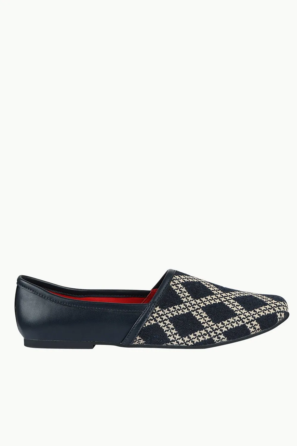 Men's Navy Jacquard Slip-On Juttis