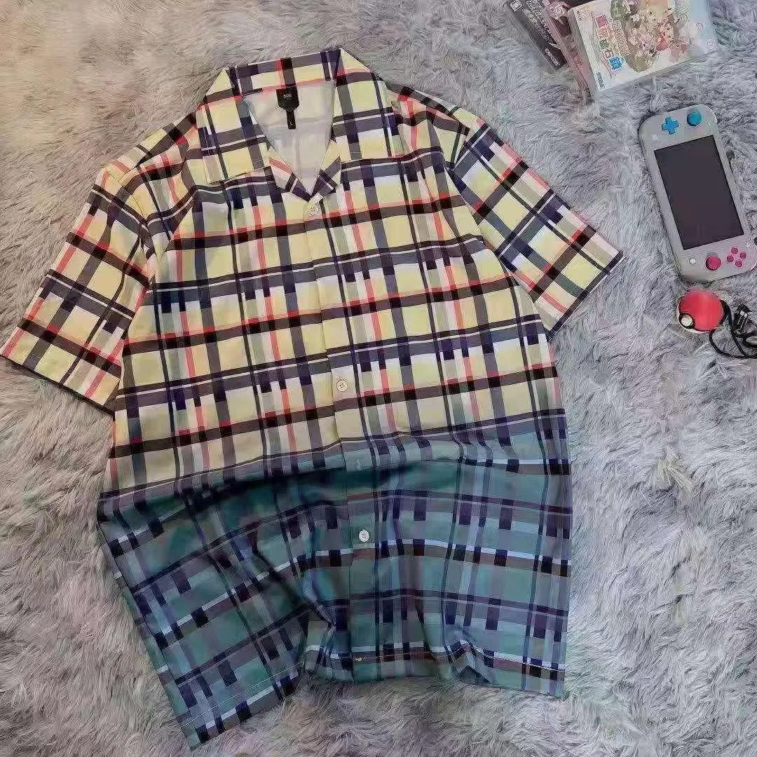 Men's Super Designed Multi Coloured Striped Designed Aloha Shirt