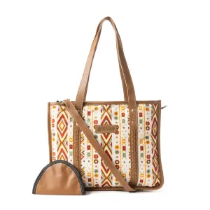 Mesa Flight Tote Bag In Red & Brown