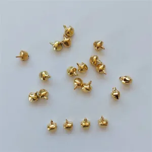 Metal miniature bells in shiny gold, 7 x 8 x 10 mm - pack of 30 pieces