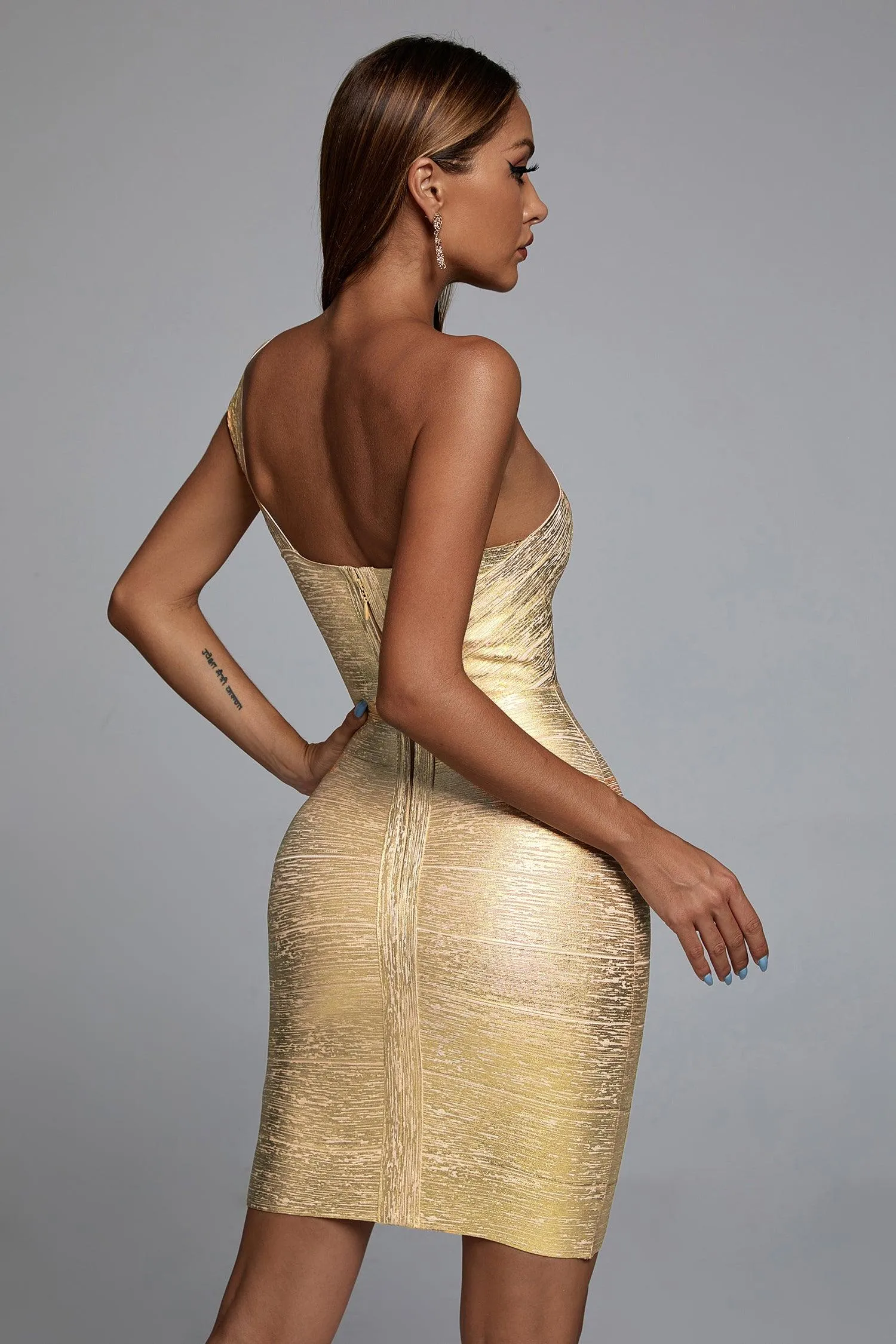 Metallic Mini Cocktail Dress- Miss Molly brand