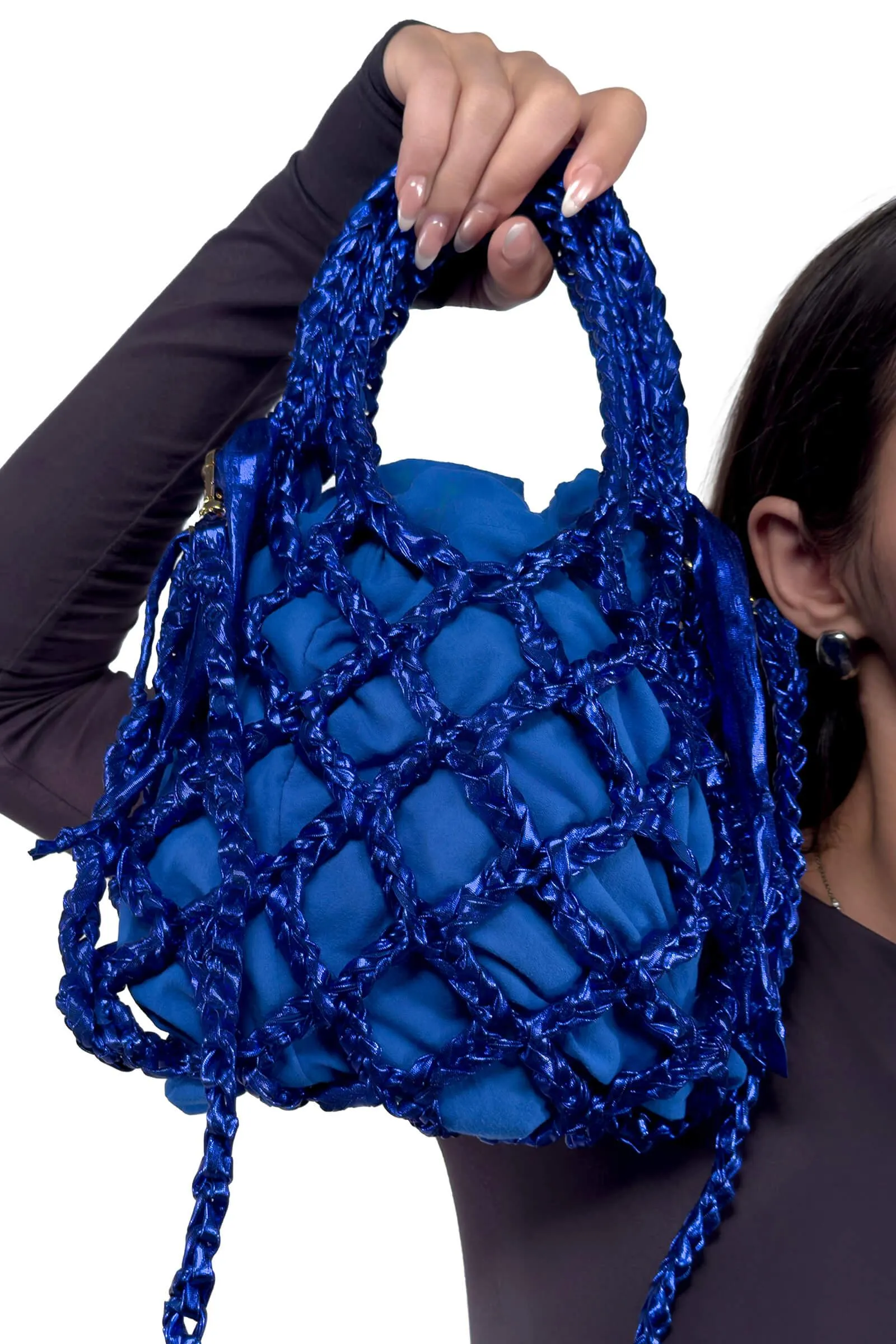 Midnight Blue Luxe Knotted Bag