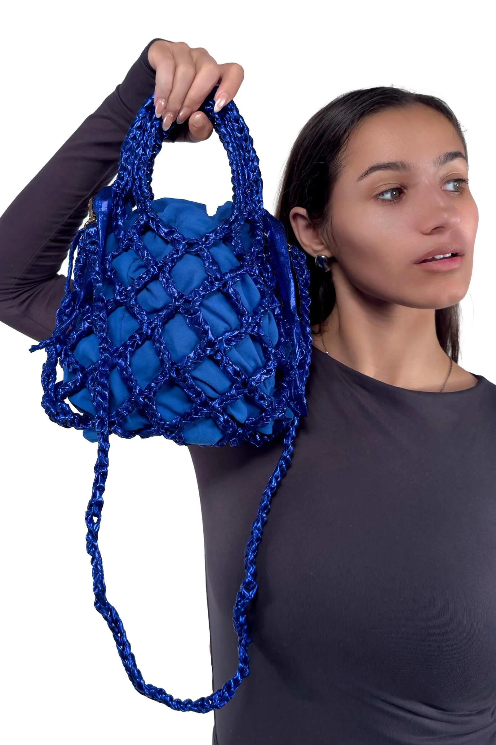 Midnight Blue Luxe Knotted Bag