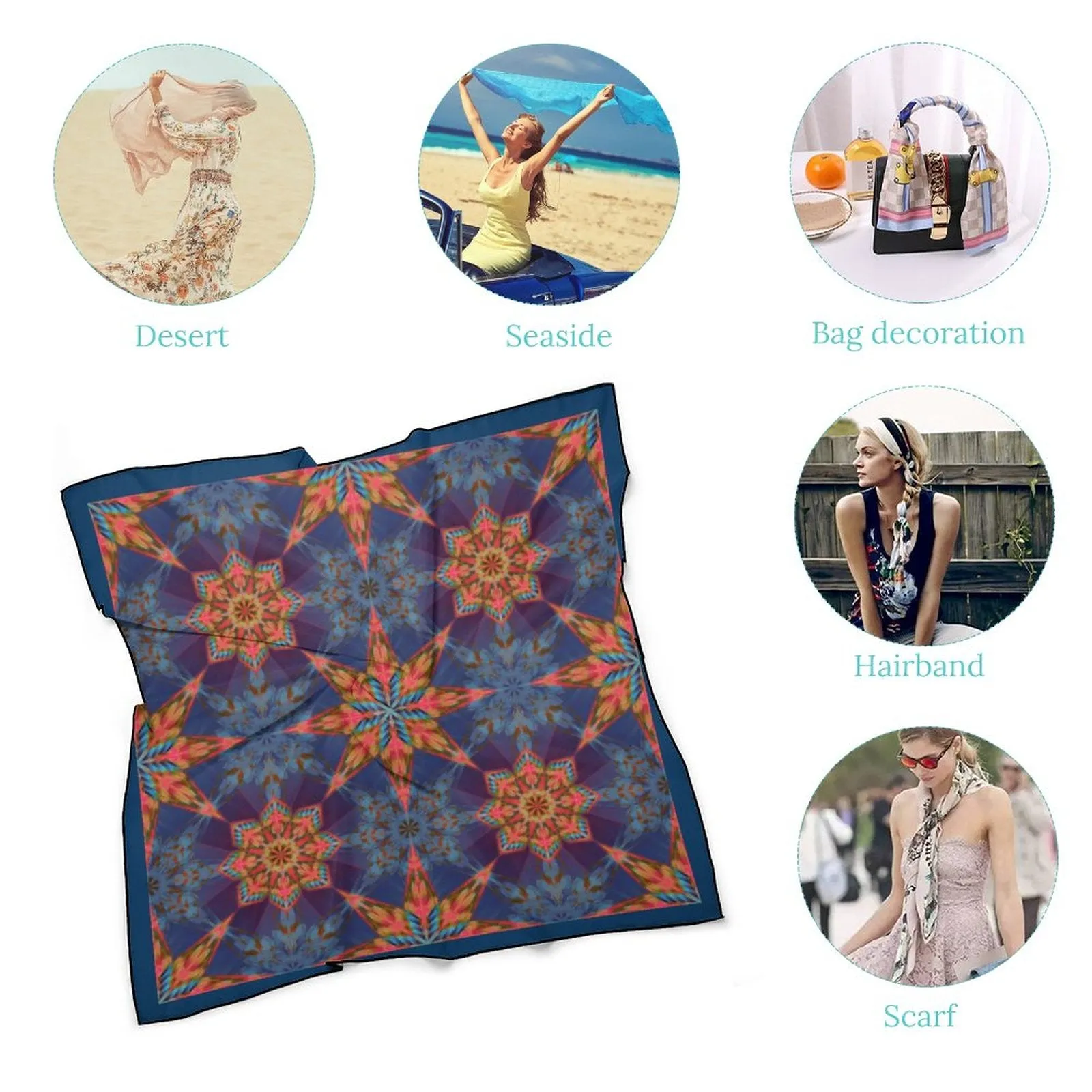 Midnight Starburst Women's Scarf, a fabulous explosion of multicolored fun pattern!