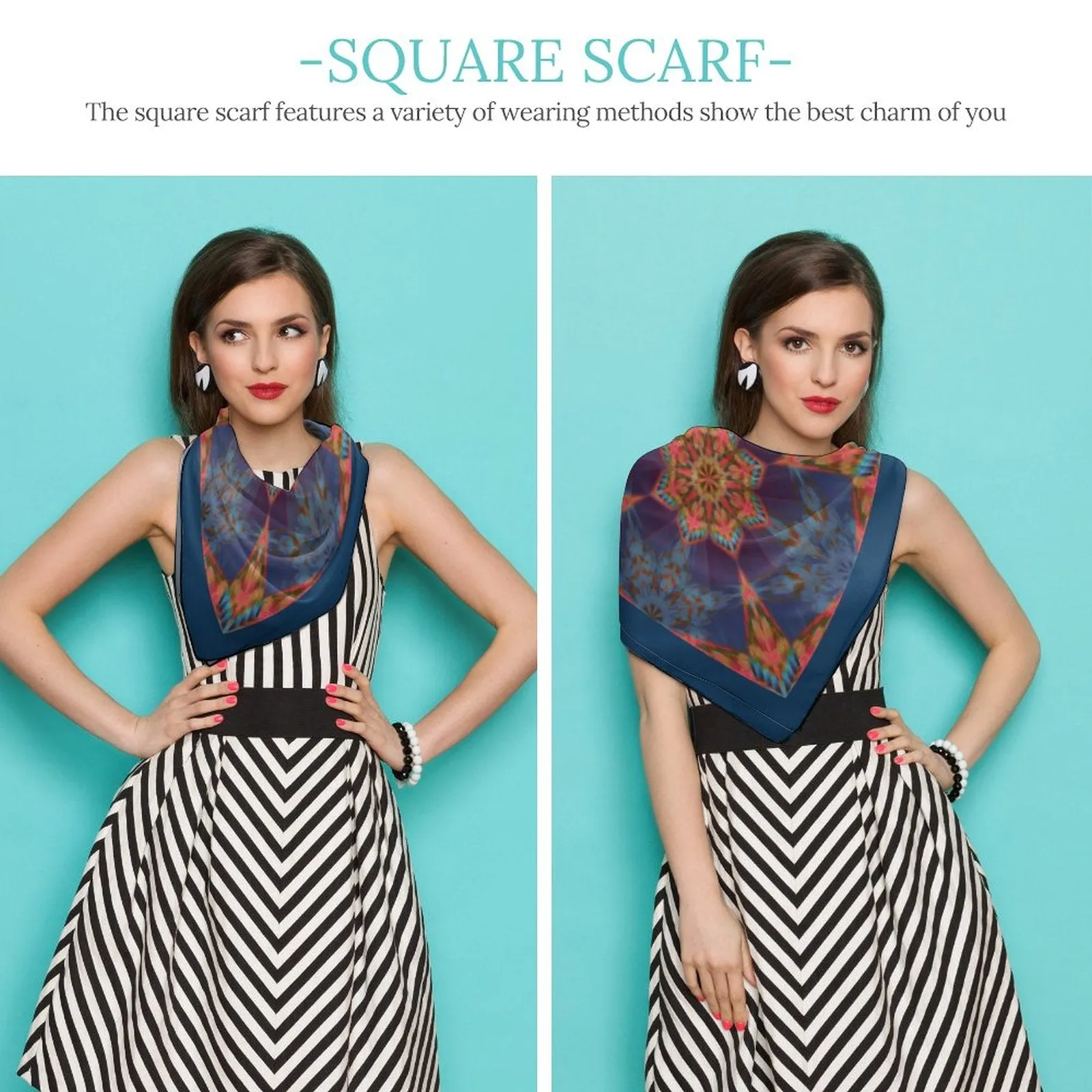 Midnight Starburst Women's Scarf, a fabulous explosion of multicolored fun pattern!