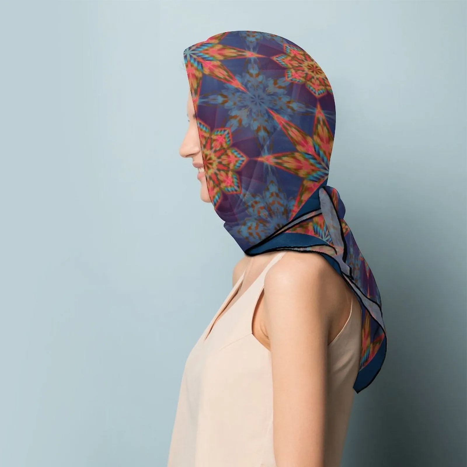 Midnight Starburst Women's Scarf, a fabulous explosion of multicolored fun pattern!