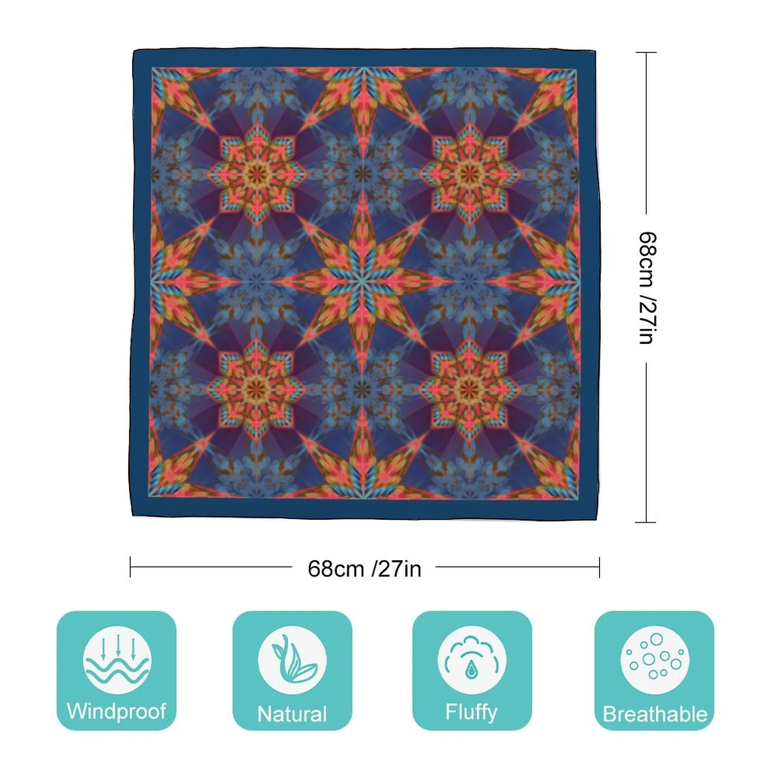 Midnight Starburst Women's Scarf, a fabulous explosion of multicolored fun pattern!
