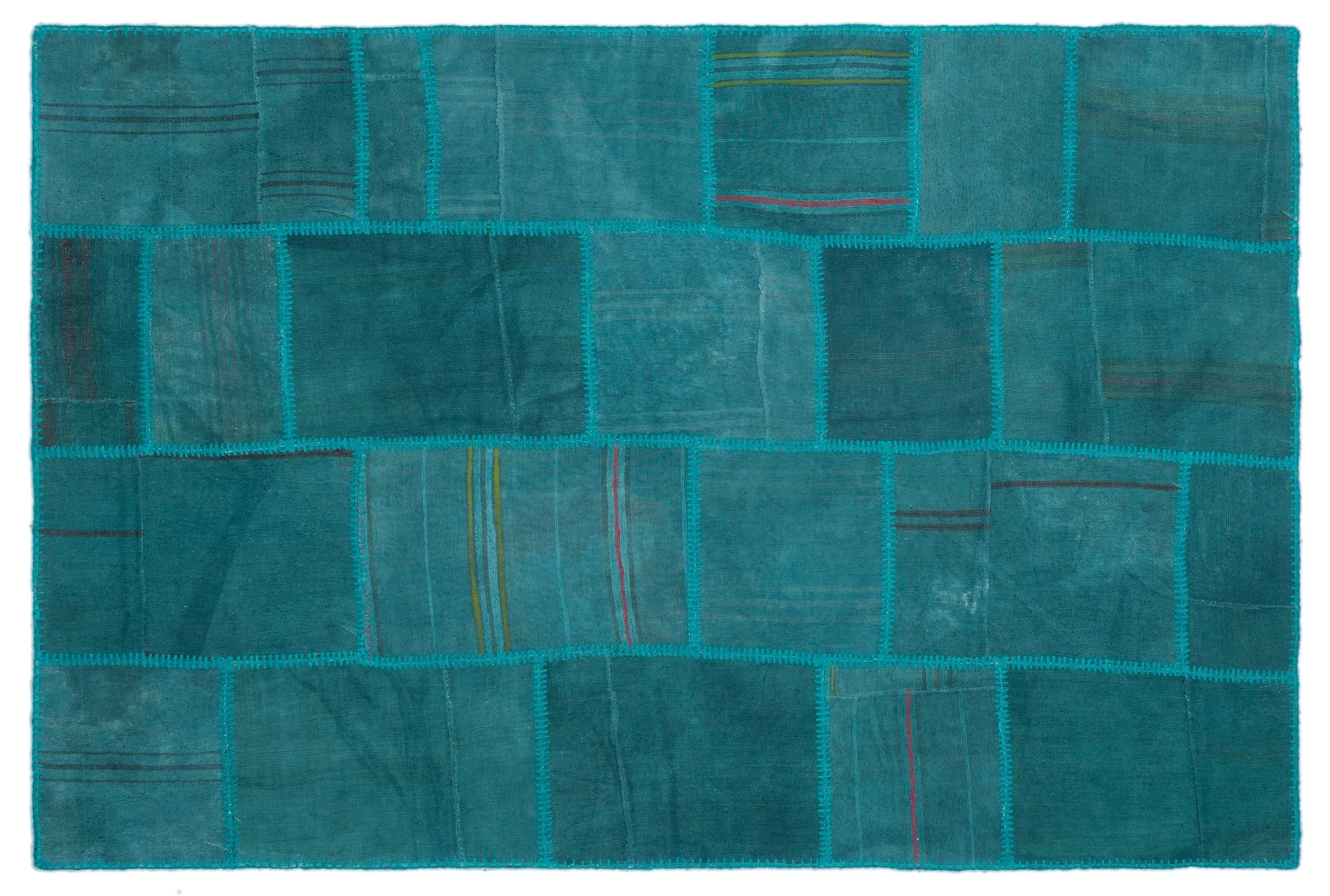 Mixed Over Dyed Kilim Patchwork Unique Rug 4'11'' x 7'5'' ft 150 x 225 cm