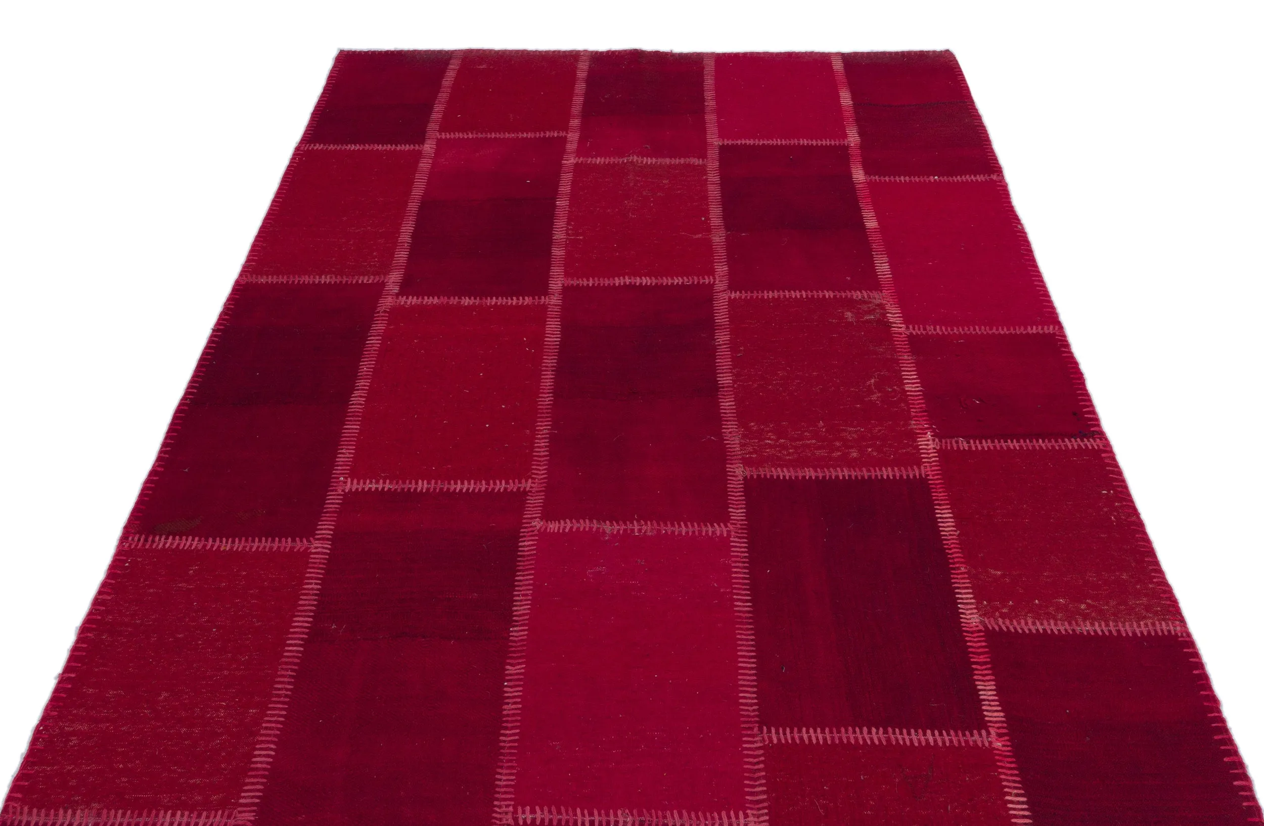 Mixed Over Dyed Kilim Patchwork Unique Rug 4'12'' x 7'7'' ft 152 x 232 cm