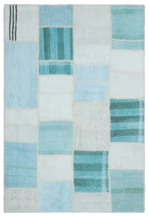 Mixed Over Dyed Kilim Patchwork Unique Rug 5'1'' x 7'6'' ft 156 x 228 cm