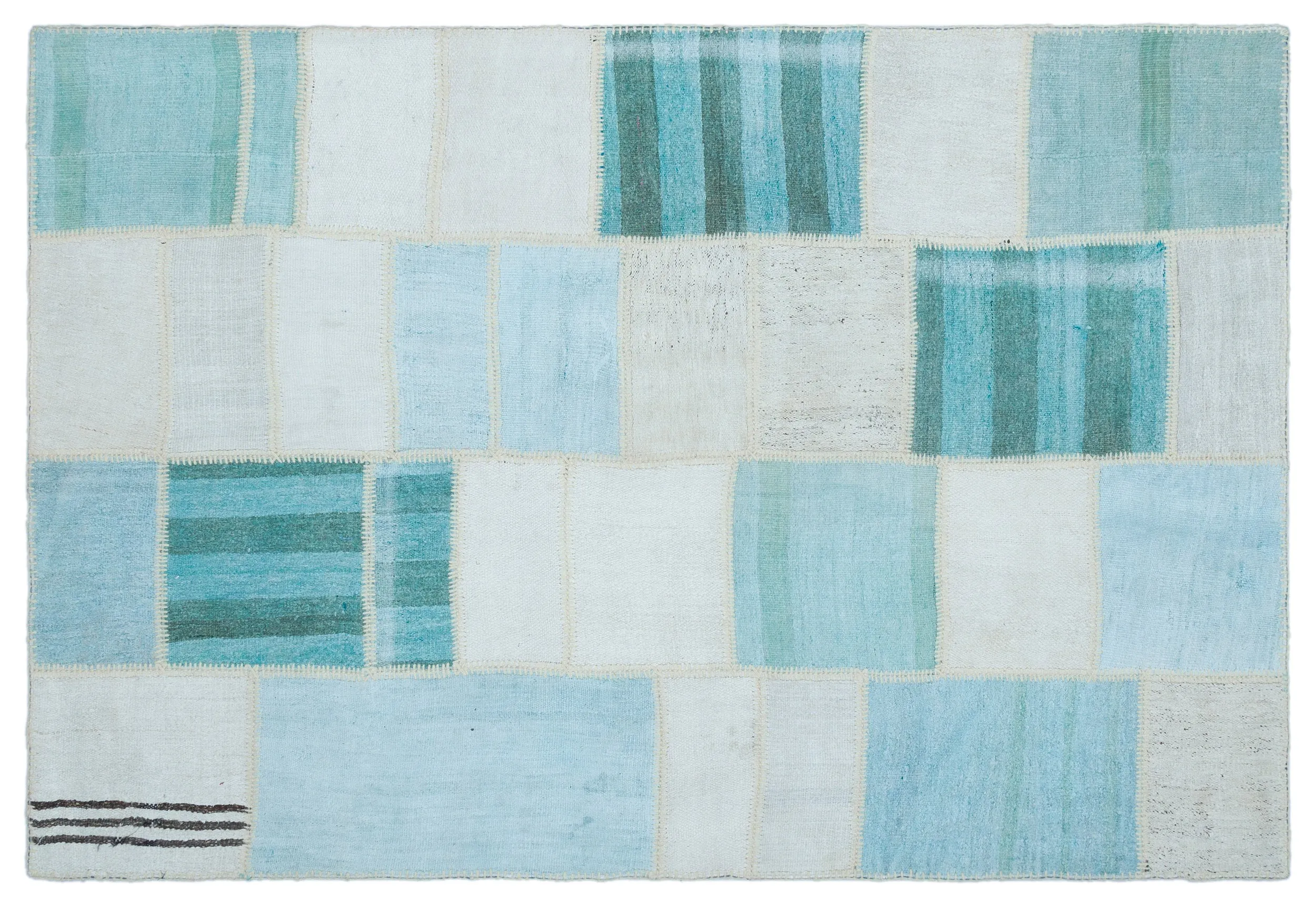 Mixed Over Dyed Kilim Patchwork Unique Rug 5'1'' x 7'6'' ft 156 x 228 cm