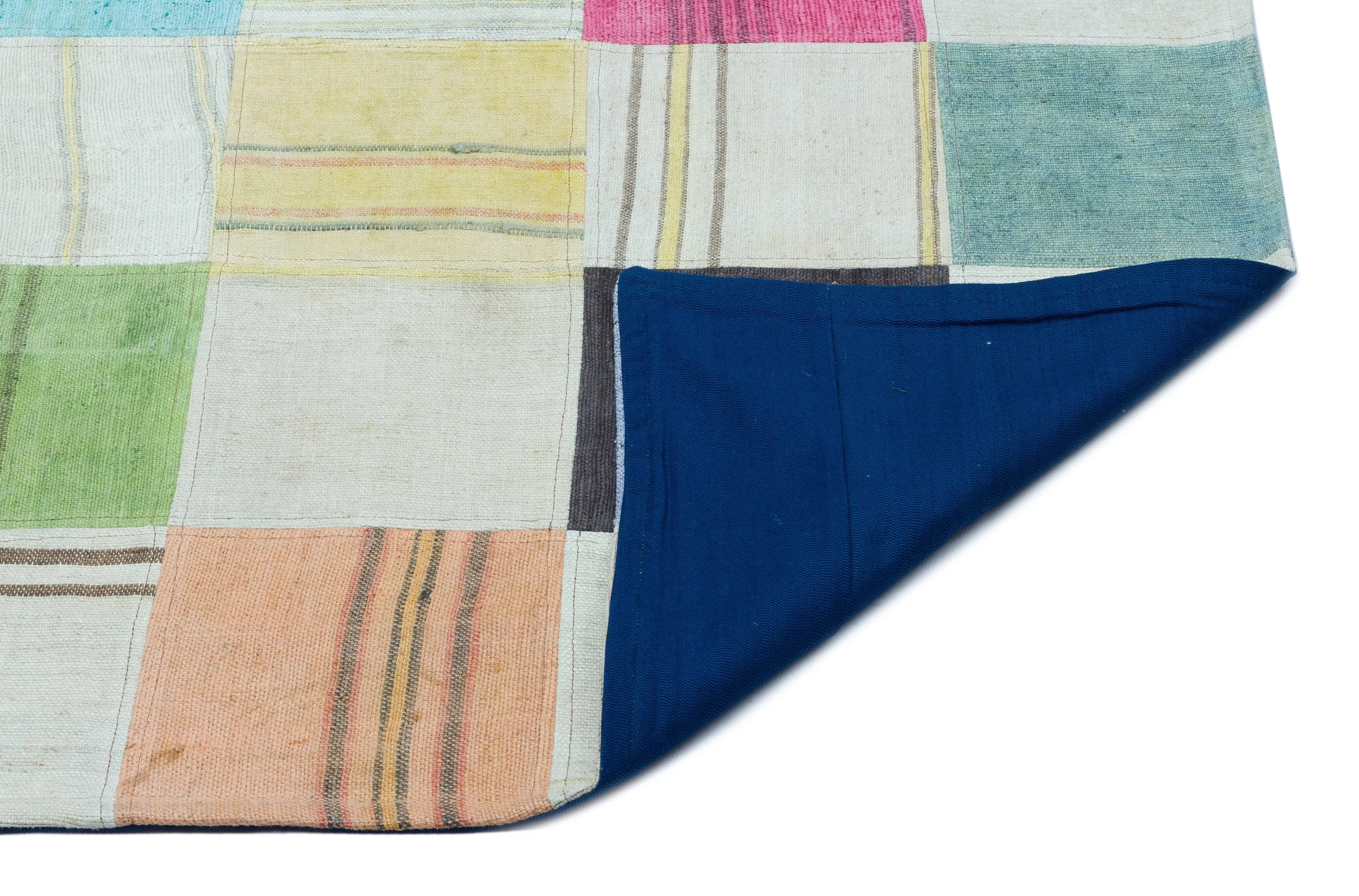 Mixed Over Dyed Kilim Patchwork Unique Rug 5'1'' x 7'7'' ft 156 x 230 cm